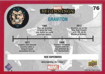 2022 Upper Deck Marvel Beginnings Volume 2, Series 1 - Red Supernova #76 Graviton Back
