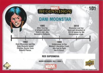 2022 Upper Deck Marvel Beginnings Volume 2, Series 1 - Red Supernova #101 Dani Moonstar Back