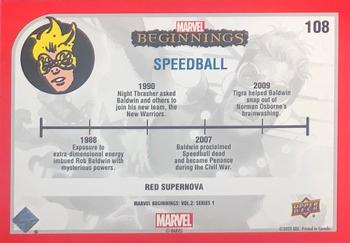 2022 Upper Deck Marvel Beginnings Volume 2, Series 1 - Red Supernova #108 Speedball Back