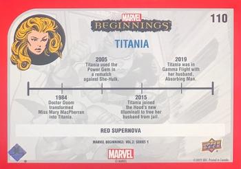 2022 Upper Deck Marvel Beginnings Volume 2, Series 1 - Red Supernova #110 Titania Back