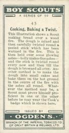 1929 Ogden's Boy Scouts #45 Cooking, Baking a Twist Back