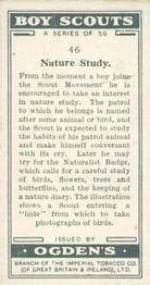1929 Ogden's Boy Scouts #46 Nature Study Back