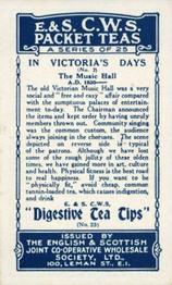 1930 E. & S. C.W.S. In Victoria’s Days #3 The Music Hall Back