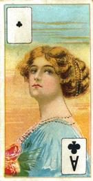 1911 Scissors Beauties Head & Shoulders Playing Cards #A♣ Ace of Clubs Front