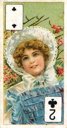 1911 Scissors Beauties Head & Shoulders Playing Cards #2♣ 2 of Clubs Front
