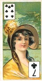 1911 Scissors Beauties Head & Shoulders Playing Cards #7♣ 7 of Clubs Front
