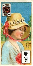 1911 Scissors Beauties Head & Shoulders Playing Cards #K♠ King of Spades Front