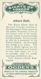 1923 Ogden’s Sights of London #1 Albert Hall Back