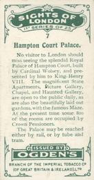 1923 Ogden’s Sights of London #7 Hampton Court Palace Back