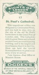 1923 Ogden’s Sights of London #17 St. Paul's Cathedral Back