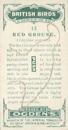 1923 Ogden’s British Birds (Cut Outs) #13 Red Grouse Back