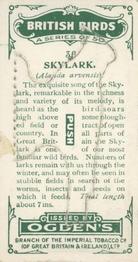 1923 Ogden’s British Birds (Cut Outs) #36 Skylark Back