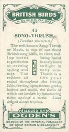 1923 Ogden’s British Birds (Cut Outs) #43 Song-Thrush Back