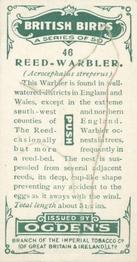 1923 Ogden’s British Birds (Cut Outs) #46 Reed-Warbler Back