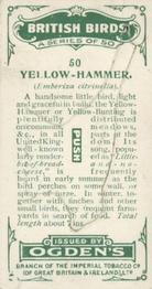 1923 Ogden’s British Birds (Cut Outs) #50 Yellow-Hammer Back