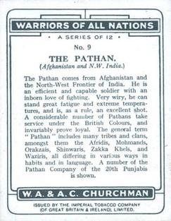 1929 Churchman's Warriors of All Nations (Large) #9 The Pathan Back