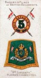 1903 Player's Badges & Flags of British Regiments (Grey Back) #5 5th Lancers Front