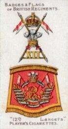 1903 Player's Badges & Flags of British Regiments (Grey Back) #8 12th Lancers Front