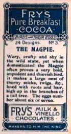 1912 Fry's Birds & Their Eggs #3 The Magpie Back