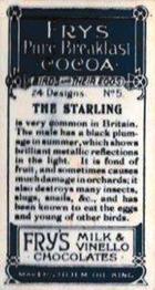 1912 Fry's Birds & Their Eggs #5 The Starling Back