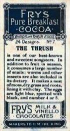1912 Fry's Birds & Their Eggs #7 The Thrush Back