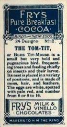 1912 Fry's Birds & Their Eggs #18 The Tom-Tit Back