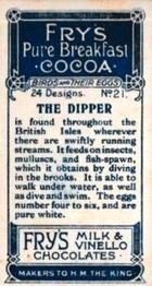 1912 Fry's Birds & Their Eggs #21 The Dipper Back