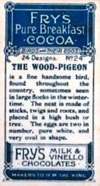1912 Fry's Birds & Their Eggs #24 The Wood-Pigeon Back