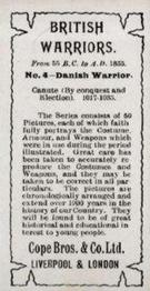 1912 Cope Brothers & Co. Ltd. British Warriors #4 Danish Warrior Back