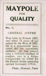 1915 Maypole War Series #7 General Joffre Back