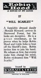 1961 Barratt Robin Hood #27 Will Scarlet Back