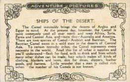 1922 D.C. Thomson Adventure Pictures Series 1 #NNO Ships of the Desert Back