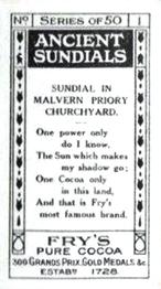 1924 Fry's Ancient Sundials #1 Sundial in Malvern Priory Churchyard Back