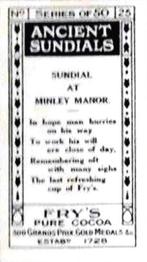 1924 Fry's Ancient Sundials #25 Sundial at Minley Manor Back