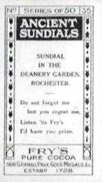 1924 Fry's Ancient Sundials #35 Sundial in the Deanery Garden, Rochester Back