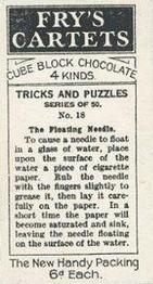 1924 Fry’s Tricks & Puzzles #18 The Floating Needle Back