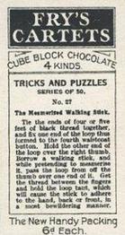 1924 Fry’s Tricks & Puzzles #27 The Mesmorised Walking Stick Back