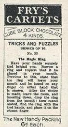1924 Fry’s Tricks & Puzzles #33 The Magic Ring Back