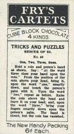 1924 Fry’s Tricks & Puzzles #49 One, Two, Three, Gone Back