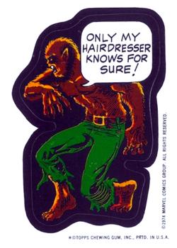1974 Topps Comic Book Heroes Stickers Test Issue (T-34) #NNO Werewolf Front