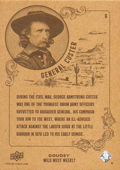 2022 Upper Deck Goudey Wild West Weekly #6 General Custer Back