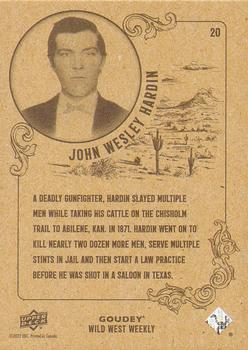 2022 Upper Deck Goudey Wild West Weekly #20 John Wesley Hardin Back