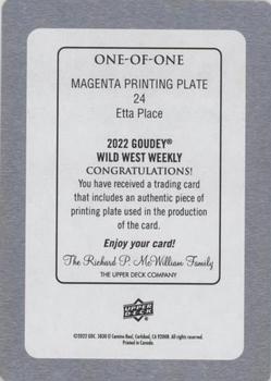 2022 Upper Deck Goudey Wild West Weekly - Printing Plate Magenta #24 Etta Place Back