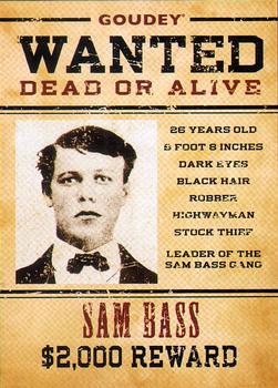 2022 Upper Deck Goudey Wild West Weekly - Wanted #W-9 Sam Bass Front