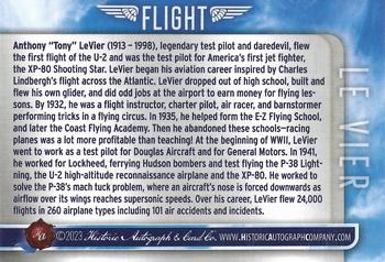 2023 Historic Autographs Flight #21 Anthony W. LeVier Back