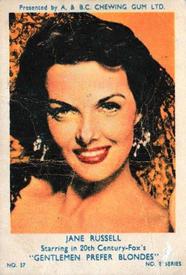 1953 A&BC Film Stars Series 2 #57 Jane Russell Front
