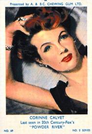 1953 A&BC Film Stars Series 2 #69 Corinne Calvet Front