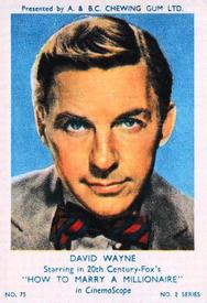 1953 A&BC Film Stars Series 2 #75 David Wayne Front