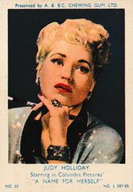1953 A&BC Film Stars Series 2 #85 Judy Holliday Front
