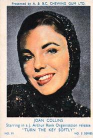 1953 A&BC Film Stars Series 2 #91 Joan Collins Front